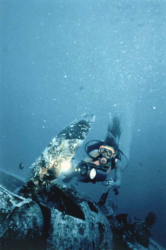 ZERO FIGHTER AT 80 feet/26Meters, Palau, Micronesia, Pacific Ocean ~ id# aquawoman GB006