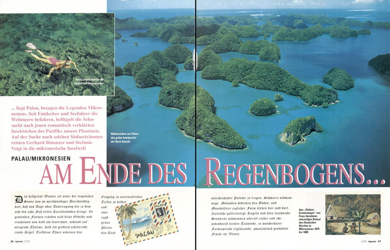 AQUANAUT - MAGAZINE TEARSHEET -  Rock Islands -  Palau, Micronesia, Pacific Ocean ~ id# aquawoman GB015