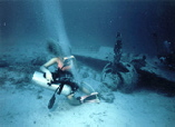 ZERO FIGHTER AT 80 feet/26Meters / trouble shooting - HP HOSE broke - Palau, Micronesia, Pacific Ocean ~ id# aquawoman GB005